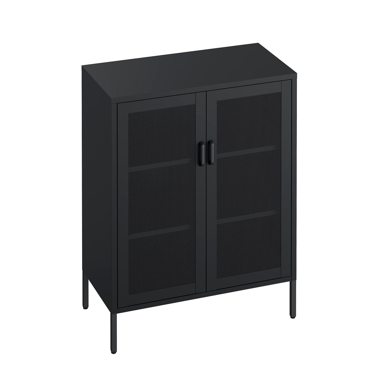 Metal Accent Cabinet with Adjustable Shelves - Black, Green, or White