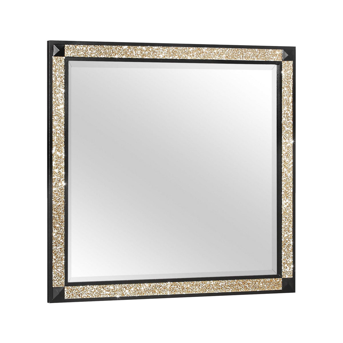 Lively - Mirror With Glitter Detail - Black
