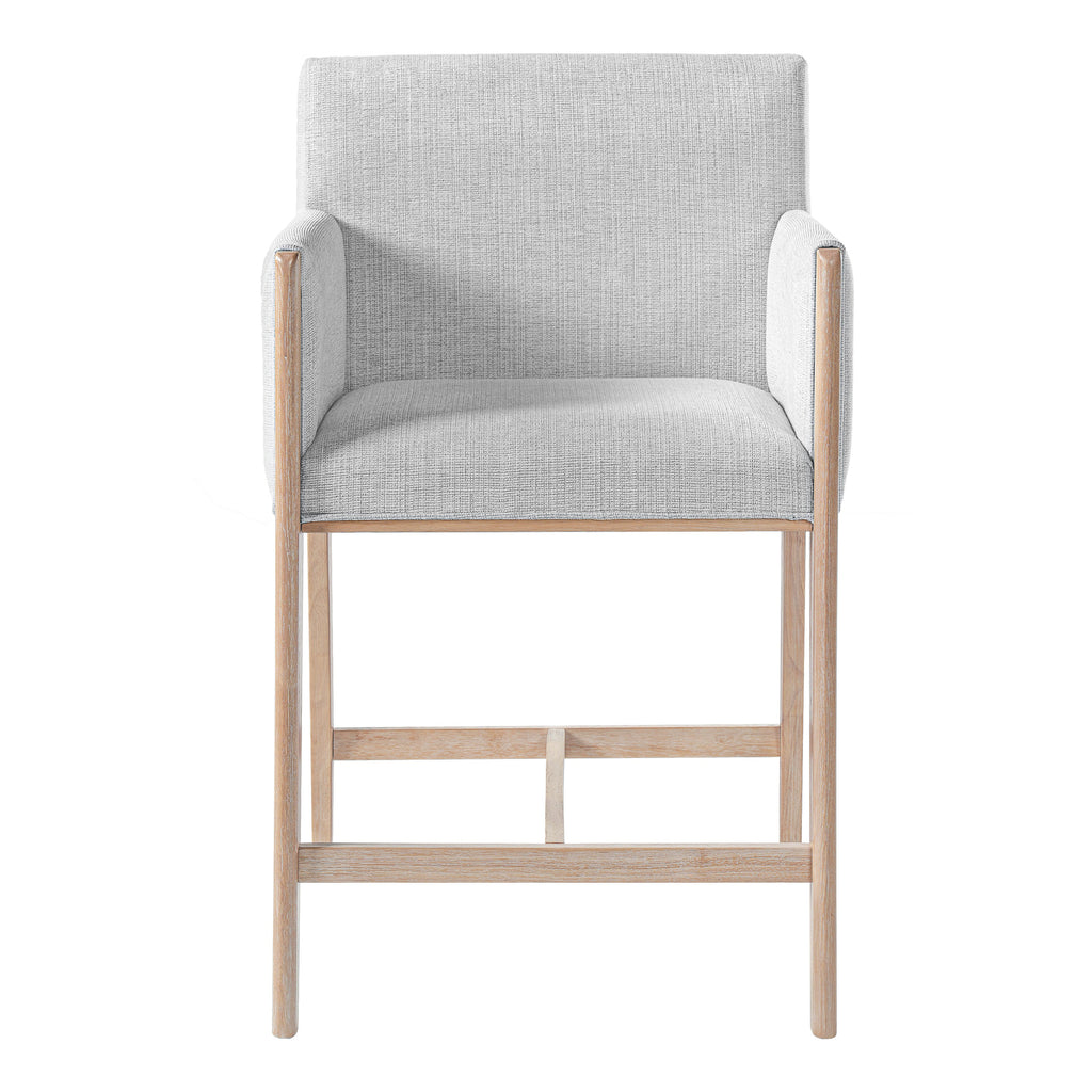 24'' Seat Height Upholstered Counter Stools with Arms - Set of 2 - Natural