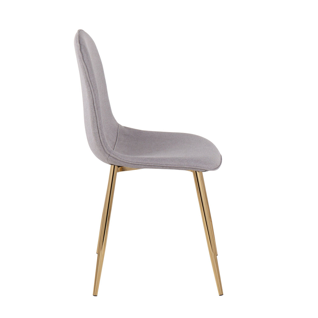 Pebble Contemporary Modern Design Chair Set with Upholstered Seat - Multiple Colors