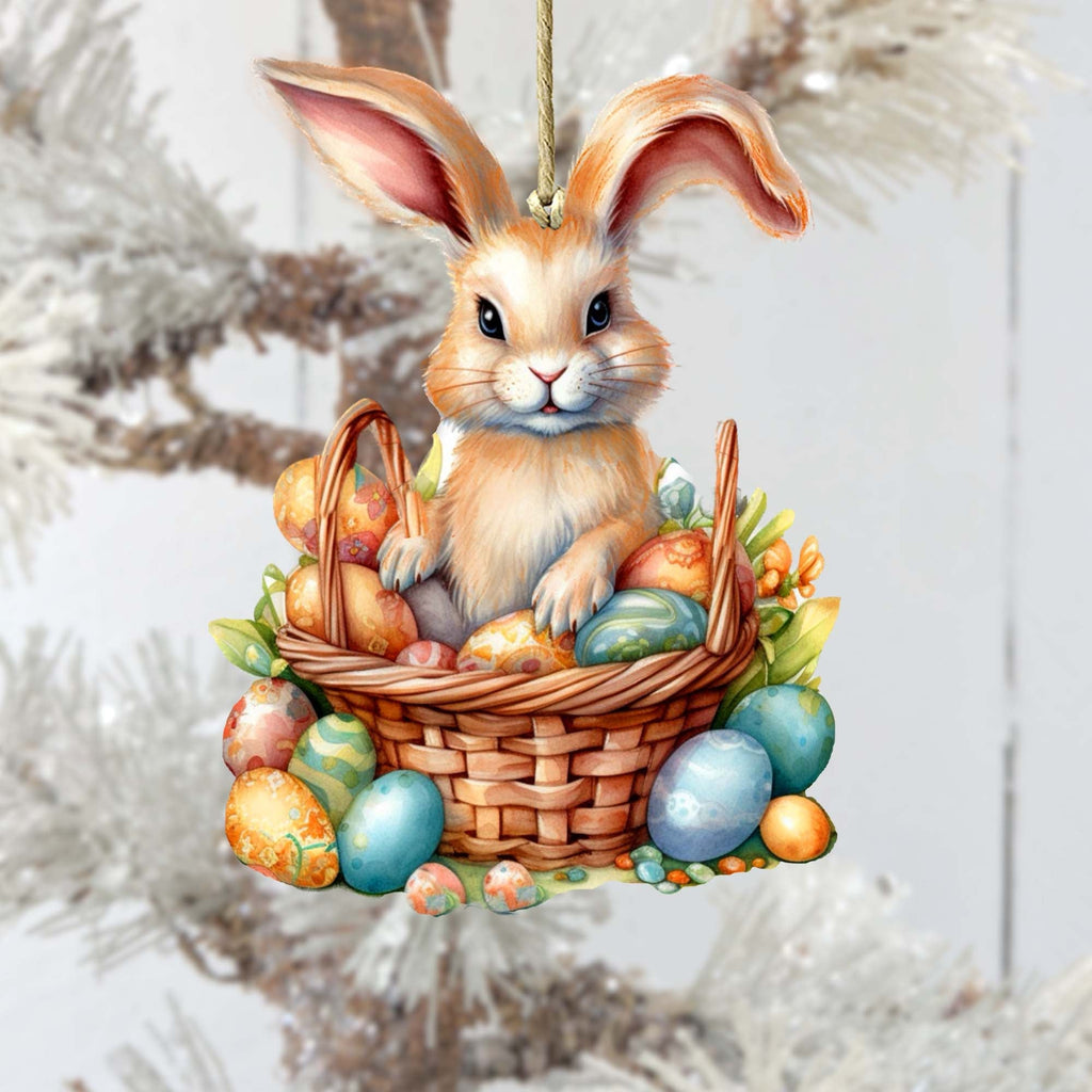 Easter Bunny Wooden Ornaments by G. DeBrekht Easter Spring Decor - 8652770