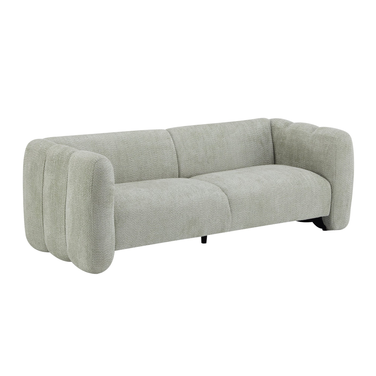 83" 3-Seater Sofa with Wave Design – Light Fabric