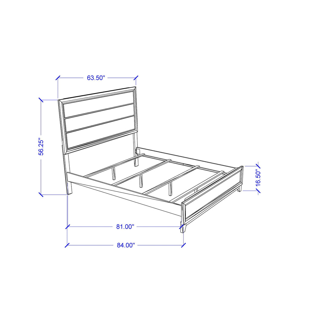 Mirage Panel Bed with Contemporary Headboard - Available in Dark Gray or White