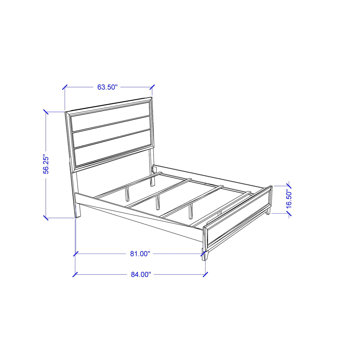 Mirage Panel Bed with Contemporary Headboard - Available in Dark Gray or White