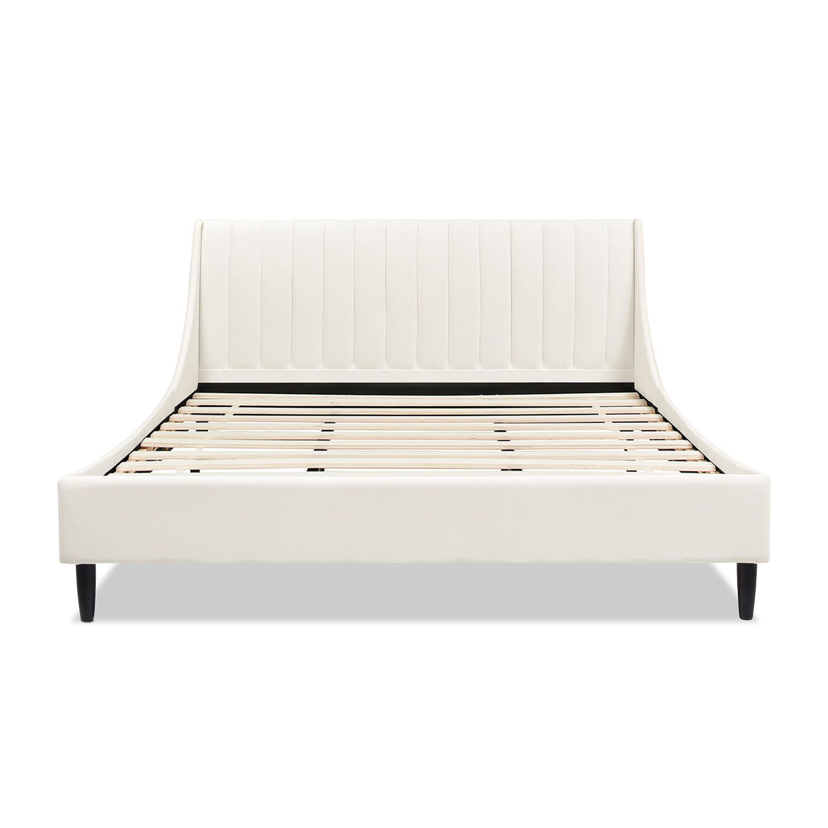 Vertical Tufted Modern Headboard Platform Bed Set with Upholstered Finish - Multiple Colors