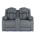 Power Reclining Loveseat with LED Lighting - Gray