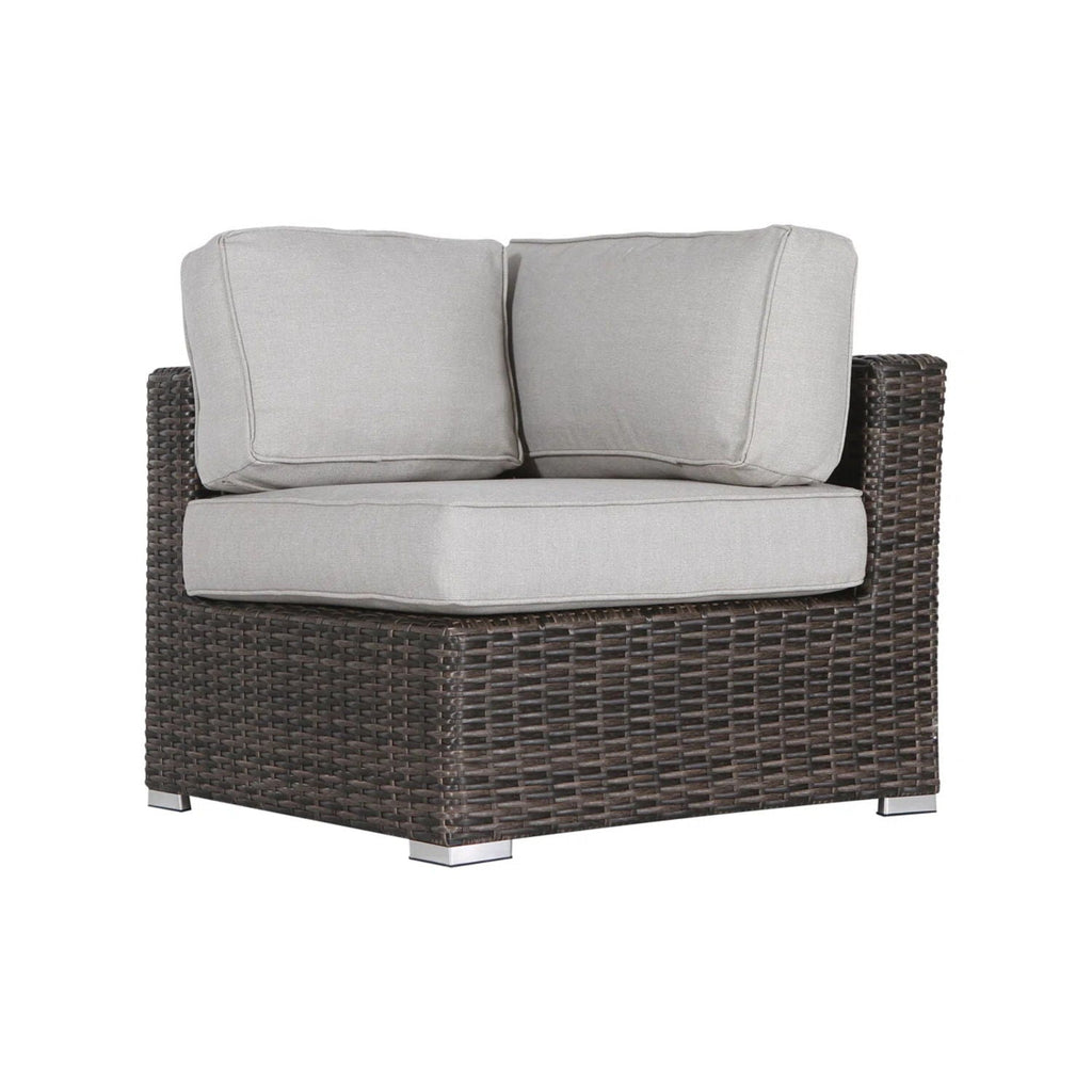 Outdoor Rattan Wicker Sectional Seating Group with Cushions – Gray or Dark Brown