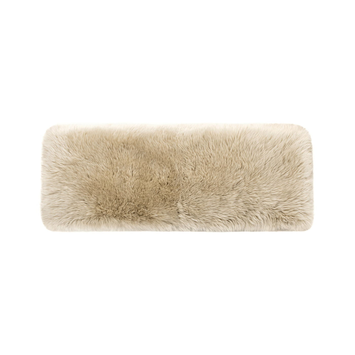 Natural Blonde Sheepskin Fur Rectangular Accent Bench with Plush Upholstery - 49"