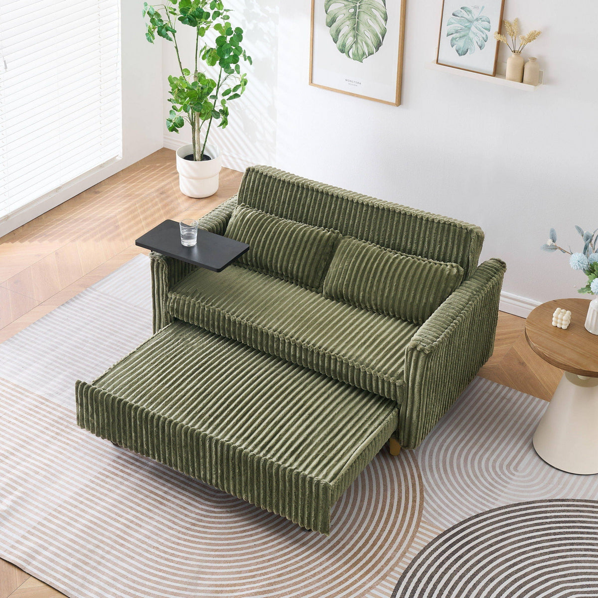 Pull Out Sofa With Movable Tabletop and USB Ports - Multiple Colors