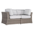 Outdoor Loveseat with Cushions - All-Weather Wicker - Light Brown or Dark Gray