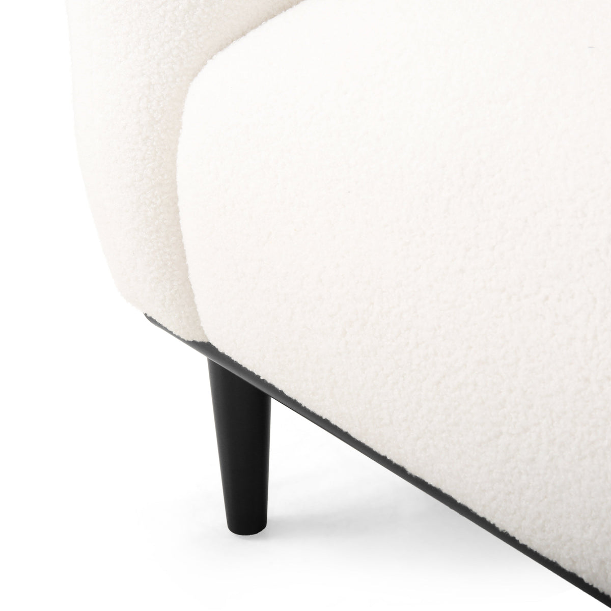 Bouclé Fabric Loveseat Sofa with Birch Wood Legs - 50 Inch