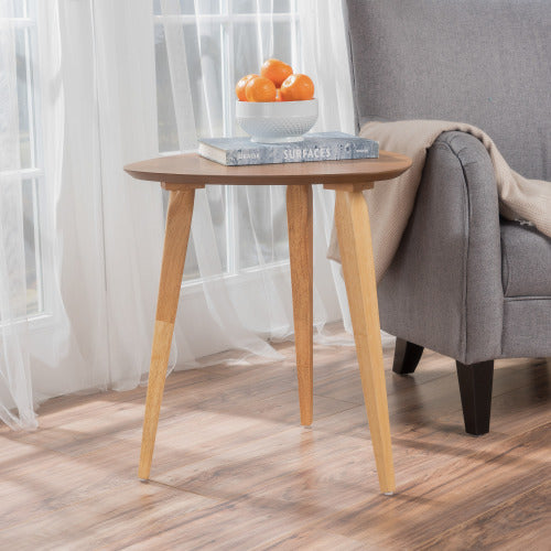 Natural Rubberwood End Table