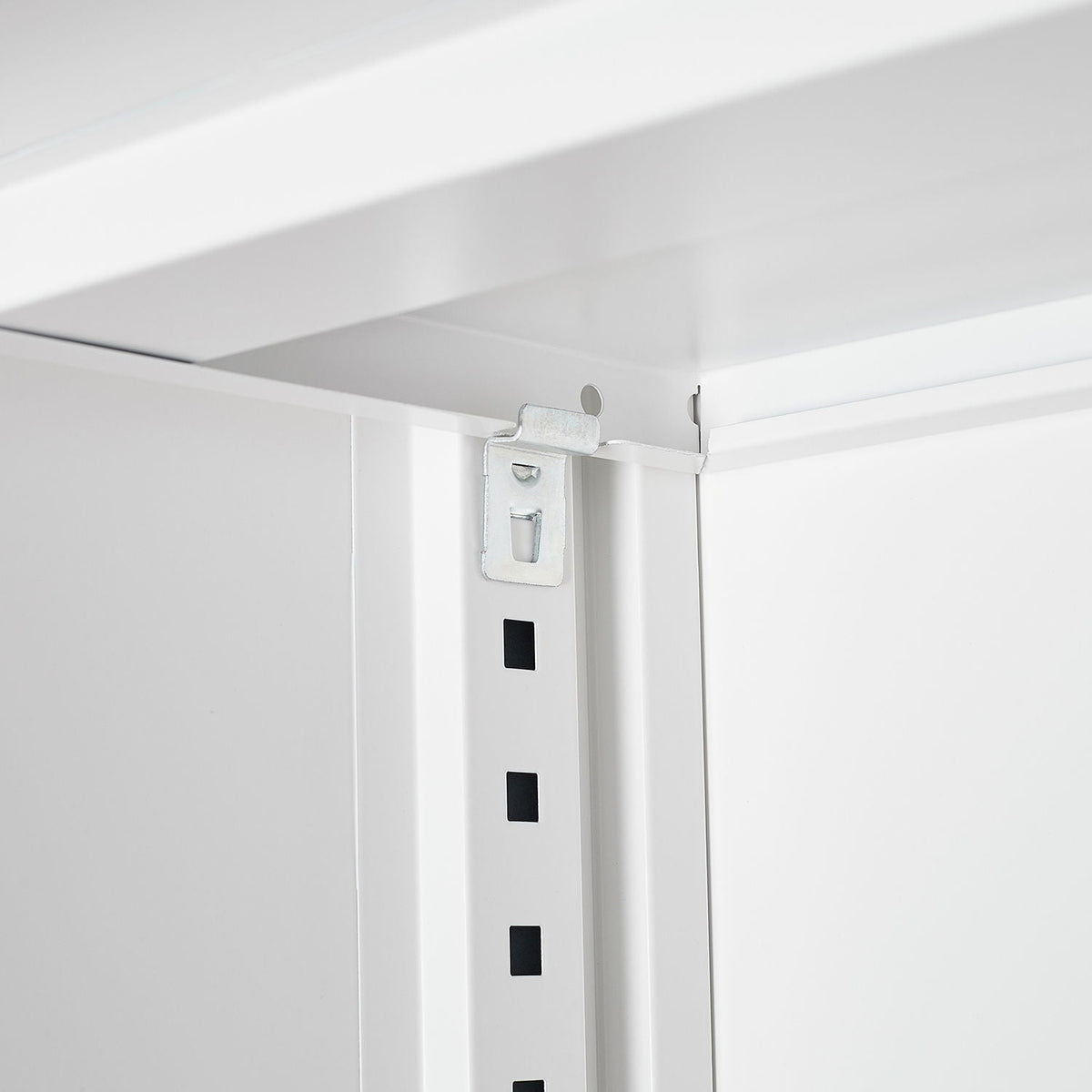 Metal Storage Cabinet With Locking Doors And Adjustable Shelf