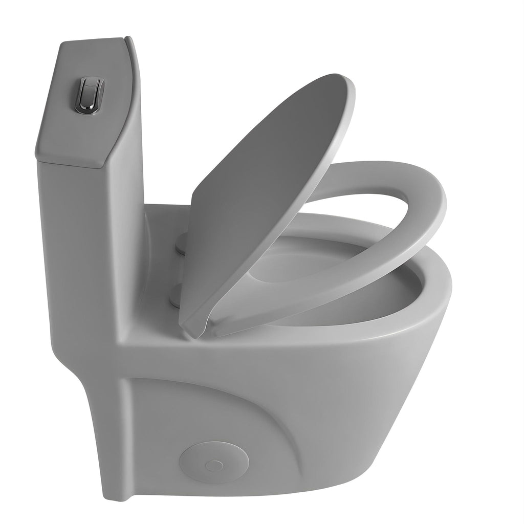 1 Piece Toilet with Tornado Flush and Dual Flush - ADA Height Chair - Gray, Pink, or Black