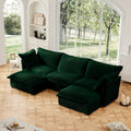 Slipcovered U Shape Sectional Deep Seat Sofa with Deep Seating - Corduroy