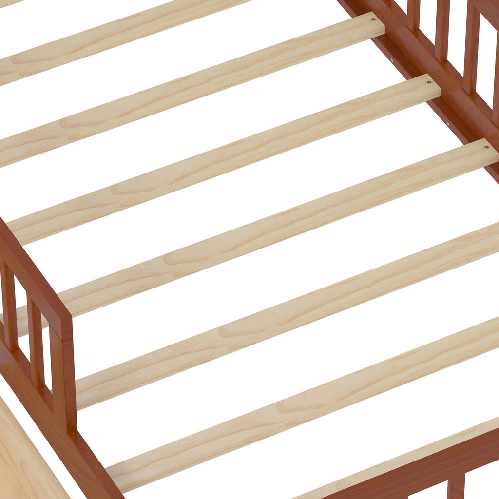 Twin Storage Bed with Headboard Rack & Under-Bed Drawers - Multiple Colors