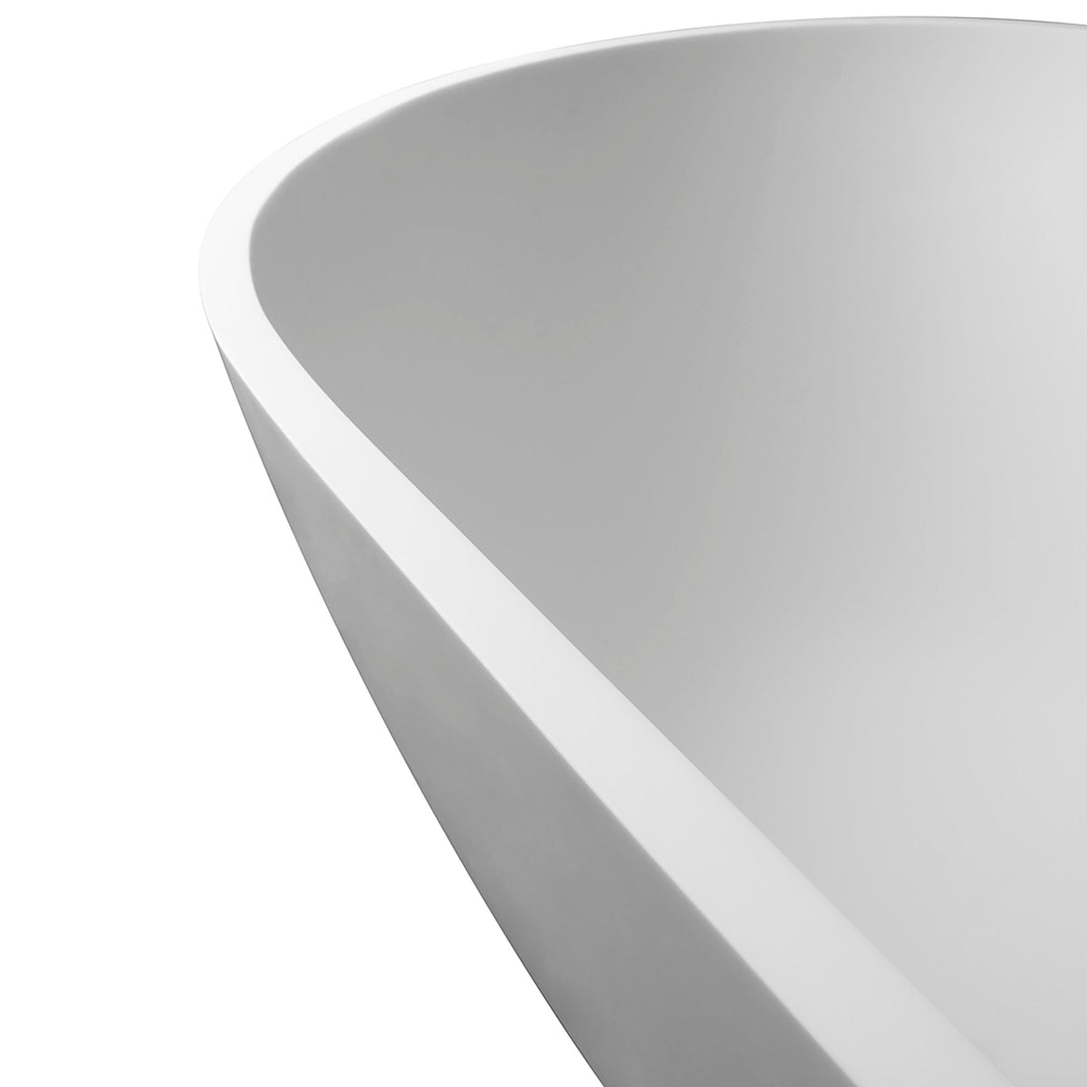 Solid Surface Freestanding Soaking Bathtub with Ergonomic Design - Matte White