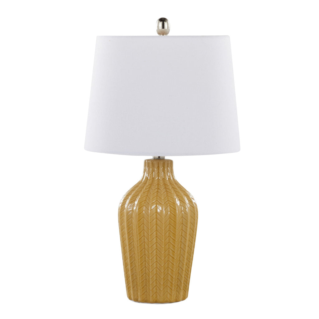 Contemporary Table Lamp Set of 2 with Chevron Pattern - Multiple Colors