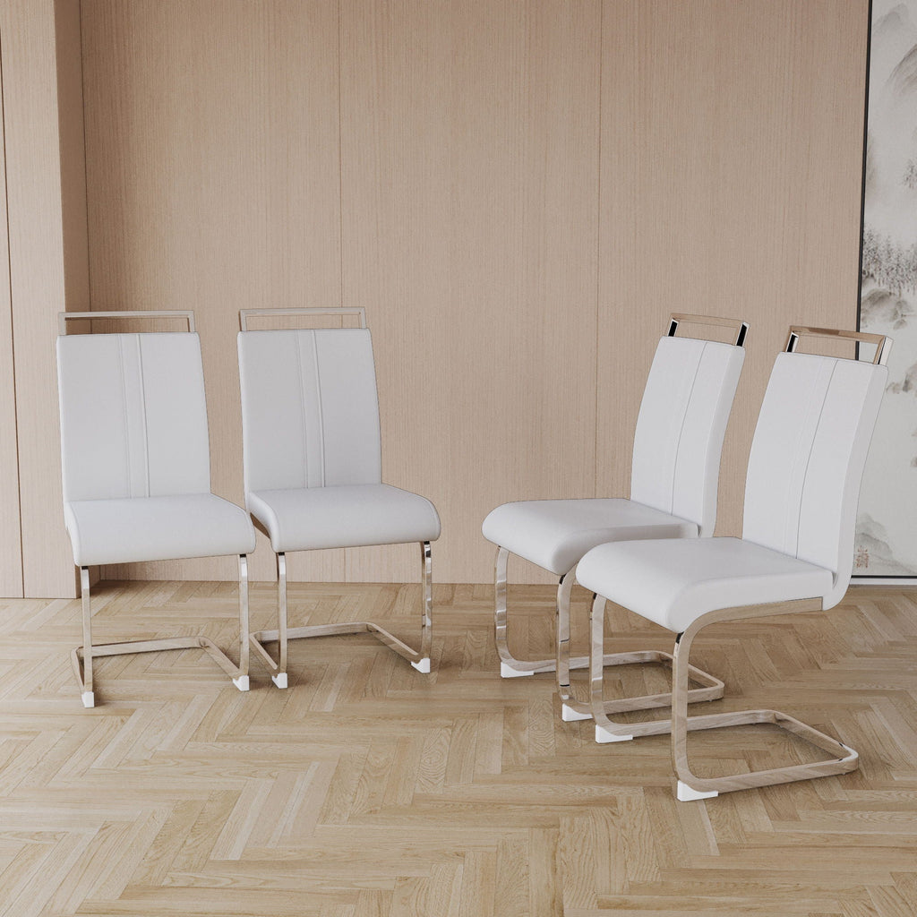 Modern Dining Chairs with Padded Seat and High Back - Black, White, or Dark Gray