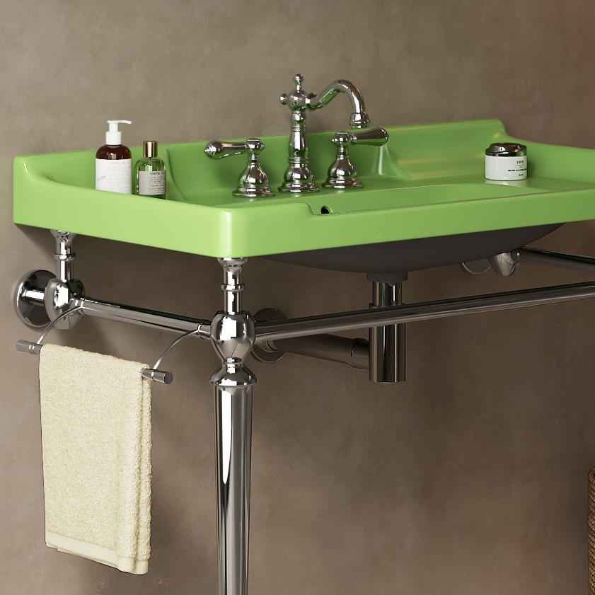 36" Bathroom Ceramic Basin with 3 Pre-Drilled Holes - Green or Black
