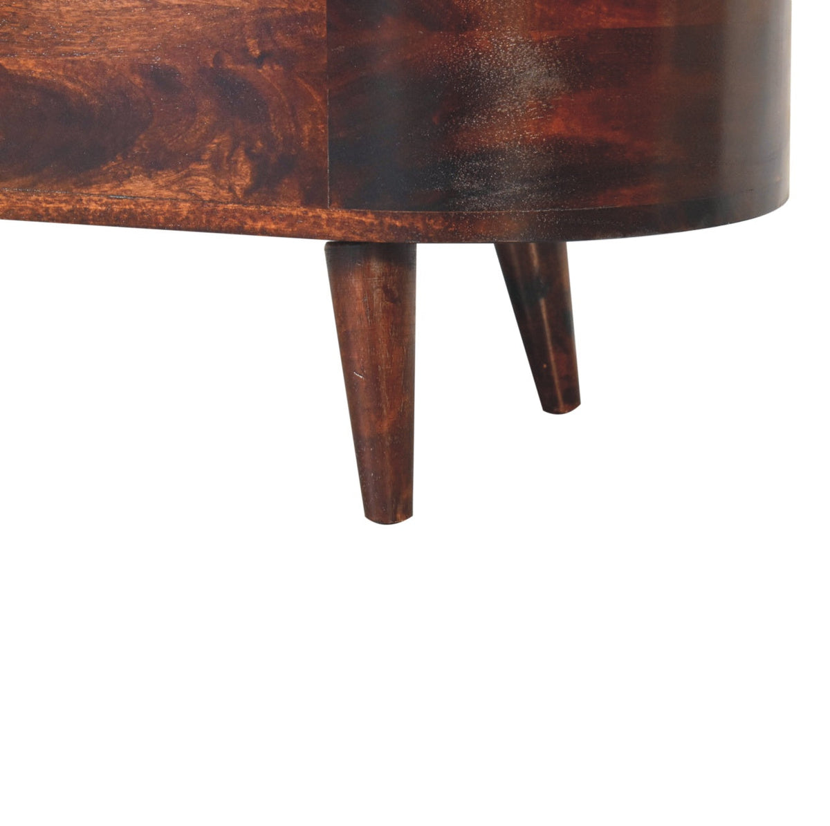 Solid Wood Light Rounded Lid-up Blanket Box with Mango Wood Construction - Light Walnut