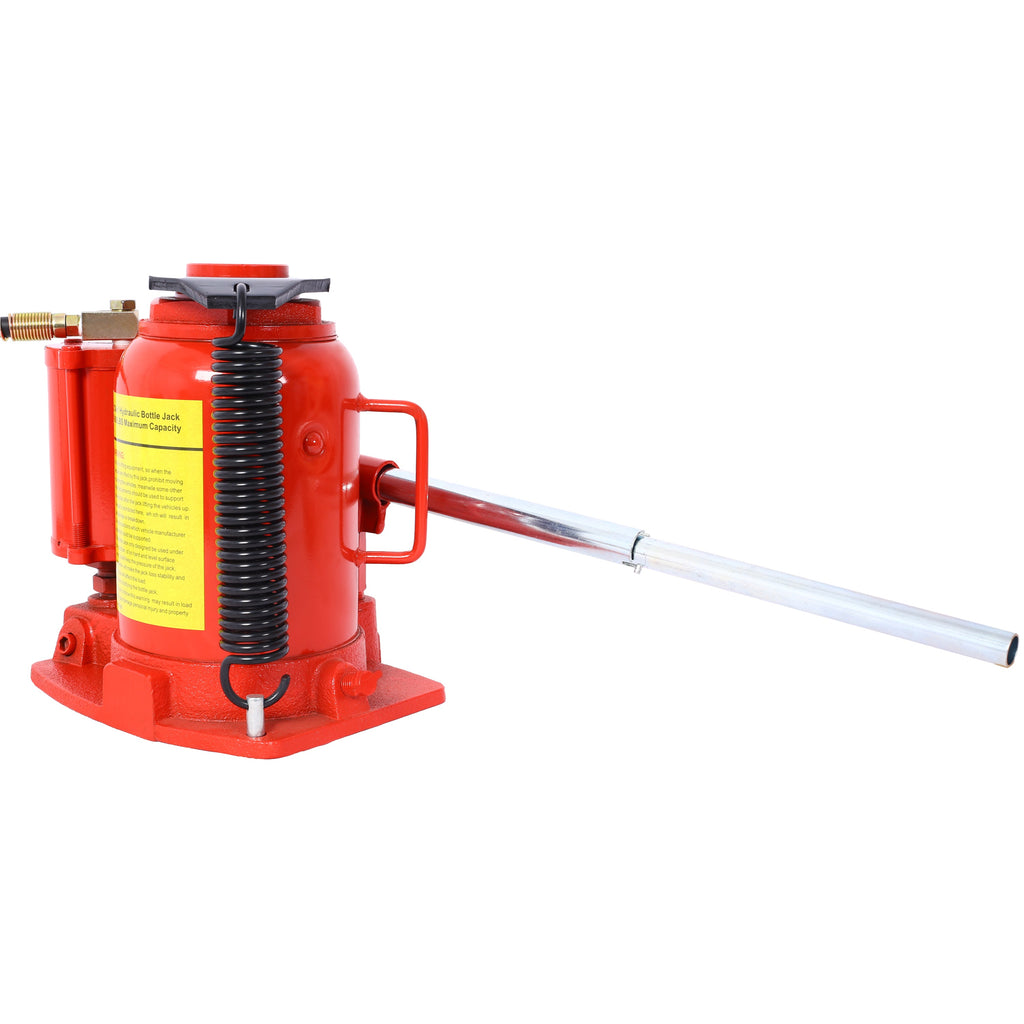 32 Ton Capacity Air Hydraulic Bottle Jack with Adjustable Lift - Steel