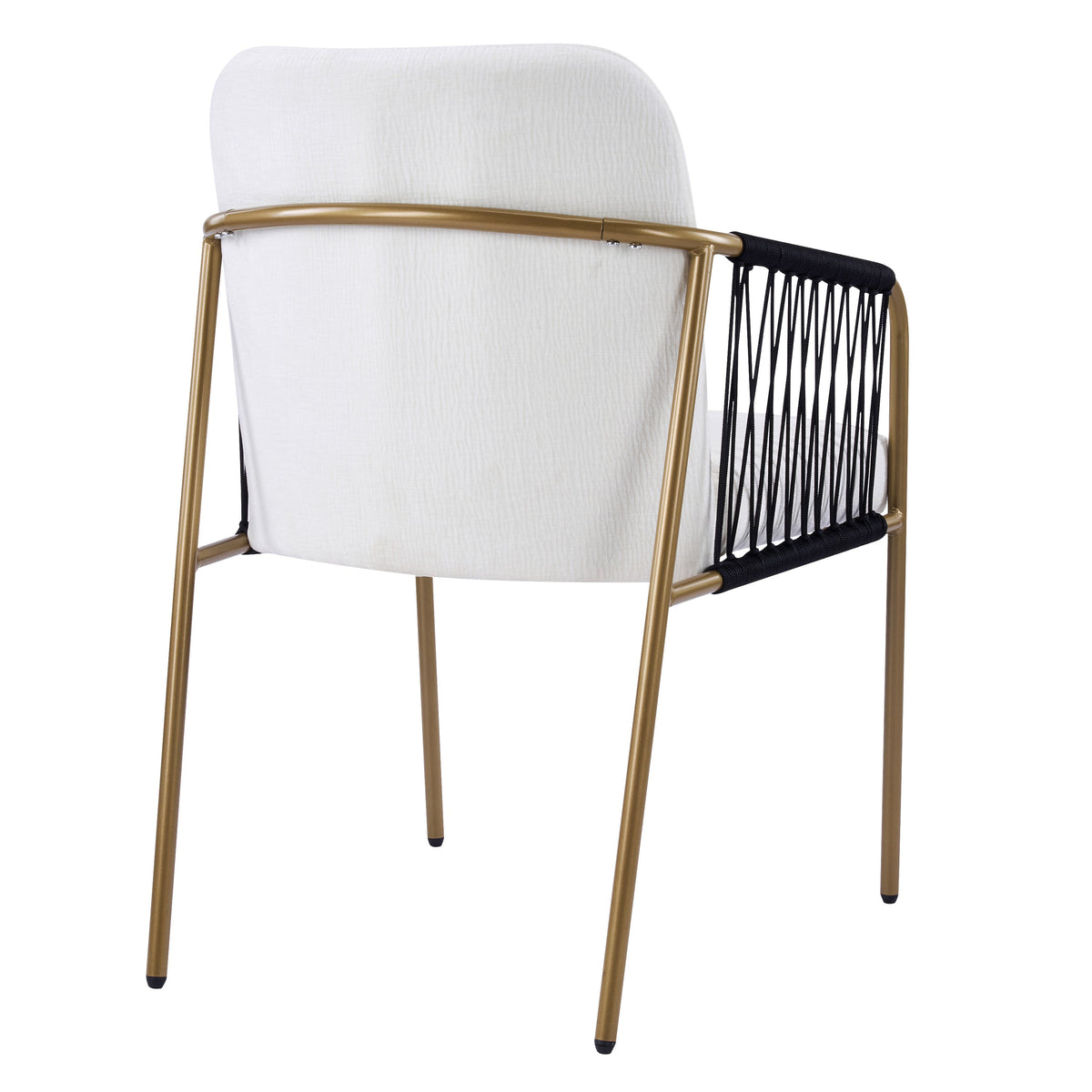 Modern Glam Upholstered Dining Chairs with Gold Frame - Beige
