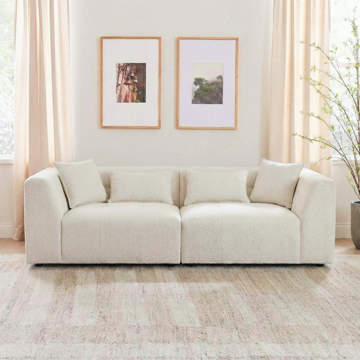 Jefferson Soft Chenille Modern Sofa with Plush Comfort - Taupe