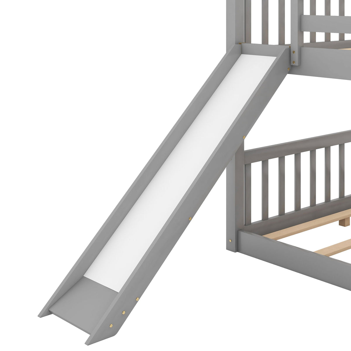 Bunk Bed with Convertible Slide and Ladder - White or Dark Gray