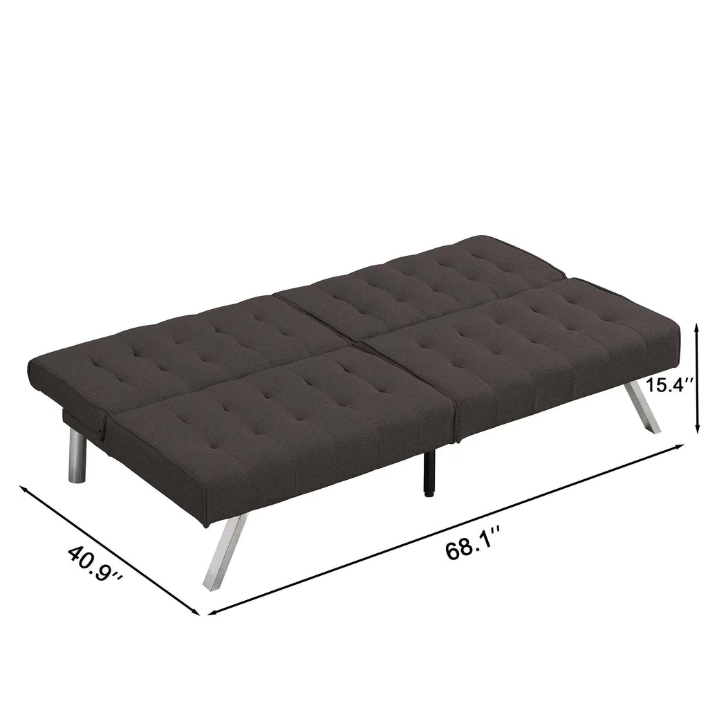 Modern Sofa Bed with Wood Frame and Stainless Legs - Multiple Colors