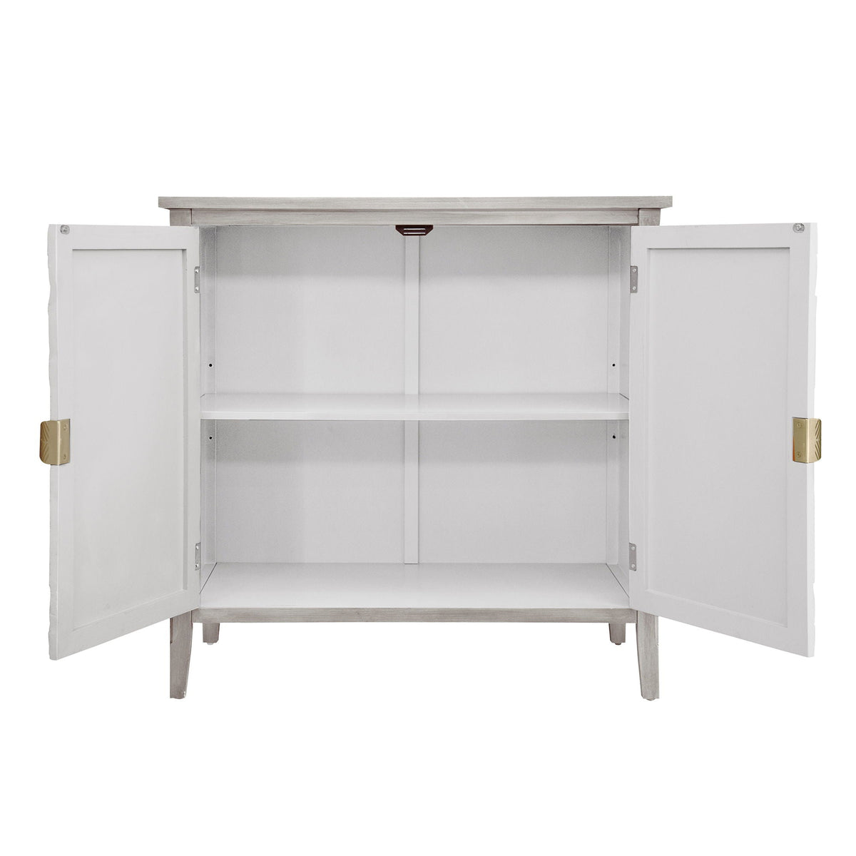 Light Gray 2 Door Cabinet with Adjustable Shelf - Bedroom Storage