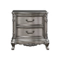 Ariadne Nightstand with Antique Silver Finish - Traditional Wood Accent