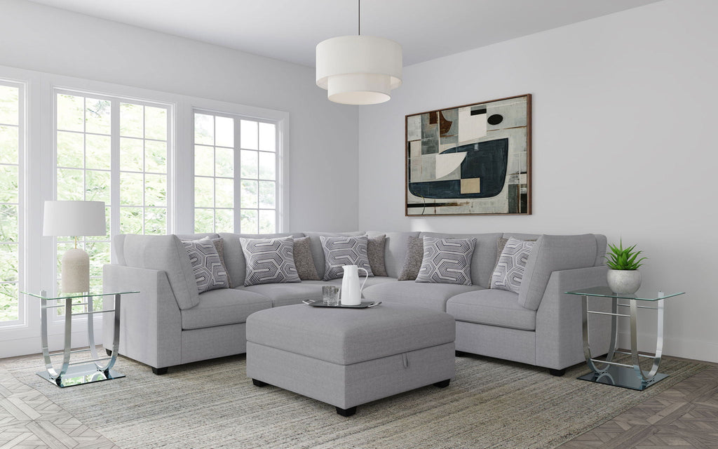 Cambria 6-piece Upholstered Modular Sectional Sofa Grey