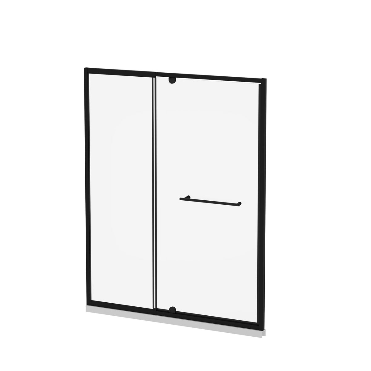 Matt Black Pivot Shower Door with Handle - 60" W x 72" H
