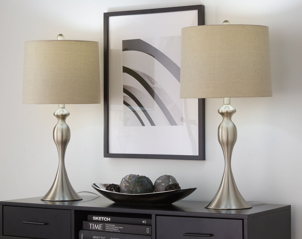 Ashland Contemporary Table Lamp Set with Double-Layer Shade - Multiple Colors