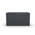 180 Gallon Large Outdoor Storage Deck Box with Lockable Waterproof Resin - Black