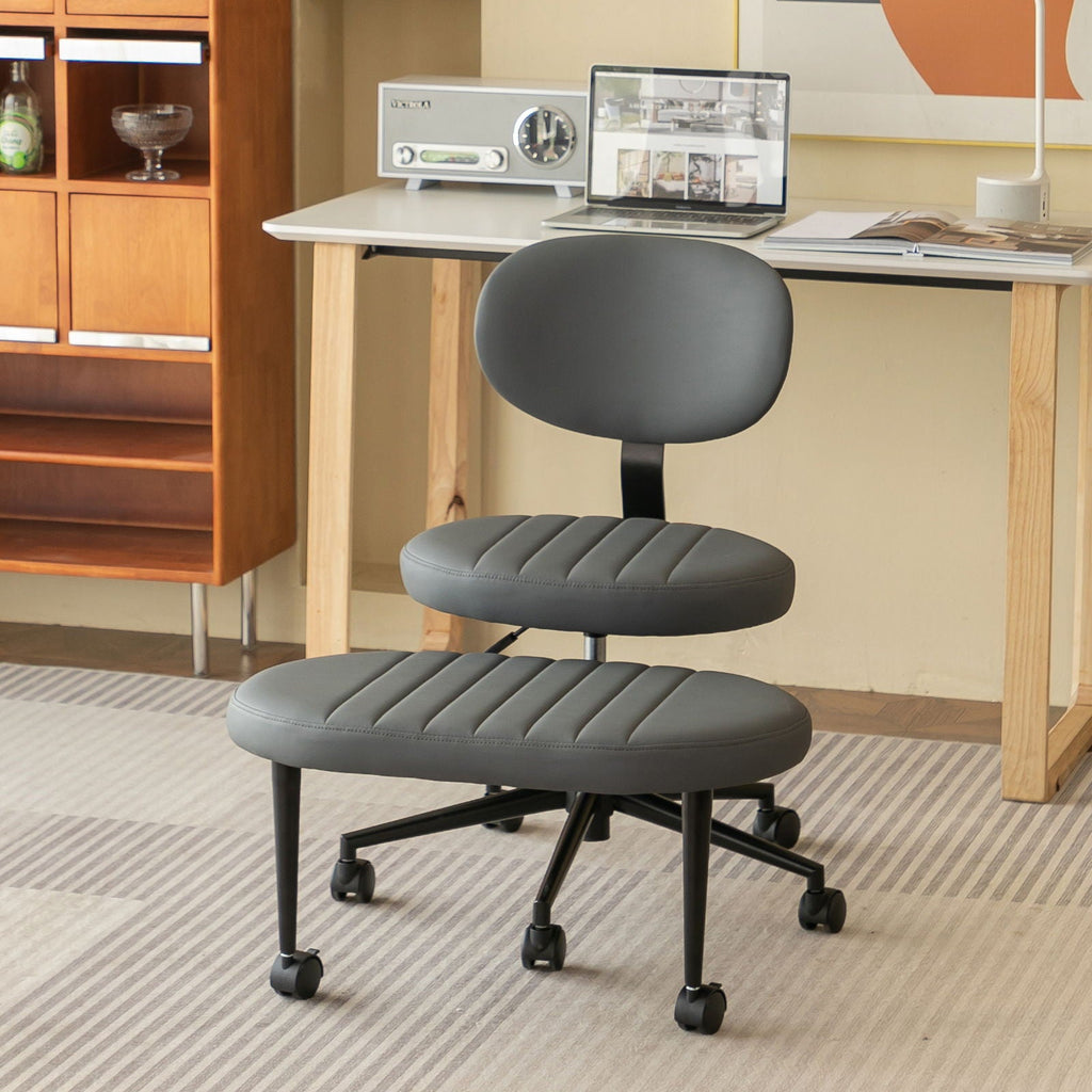 Ergonomic Cross Legged Office Chair with Back Support - Multiple Colors