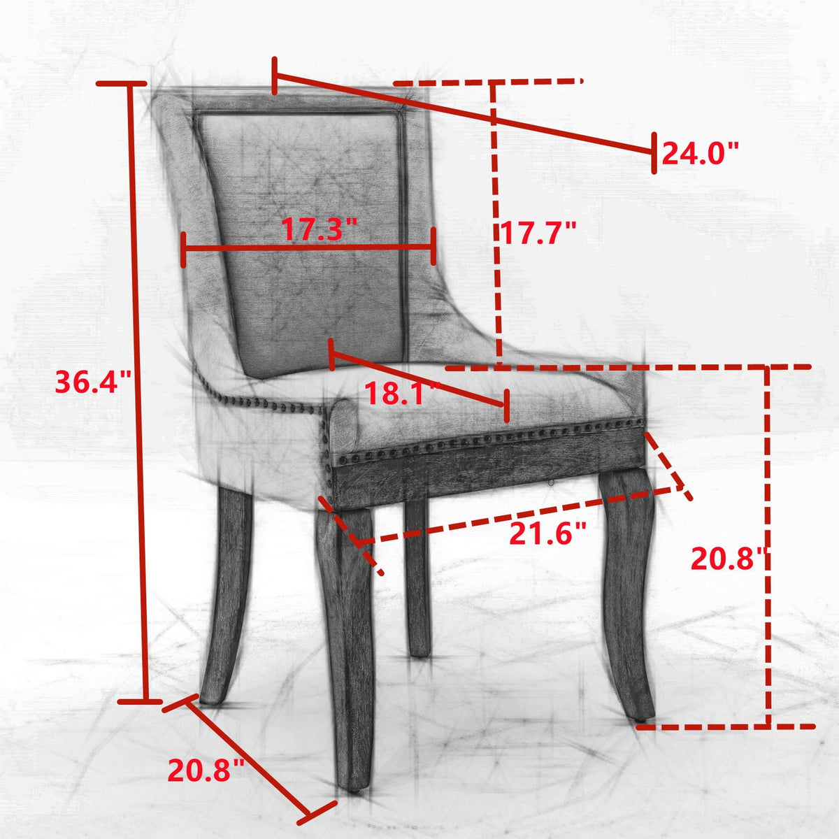 Ultra Side Dining Chair Set with Solid Wood Legs - Multiple Colors