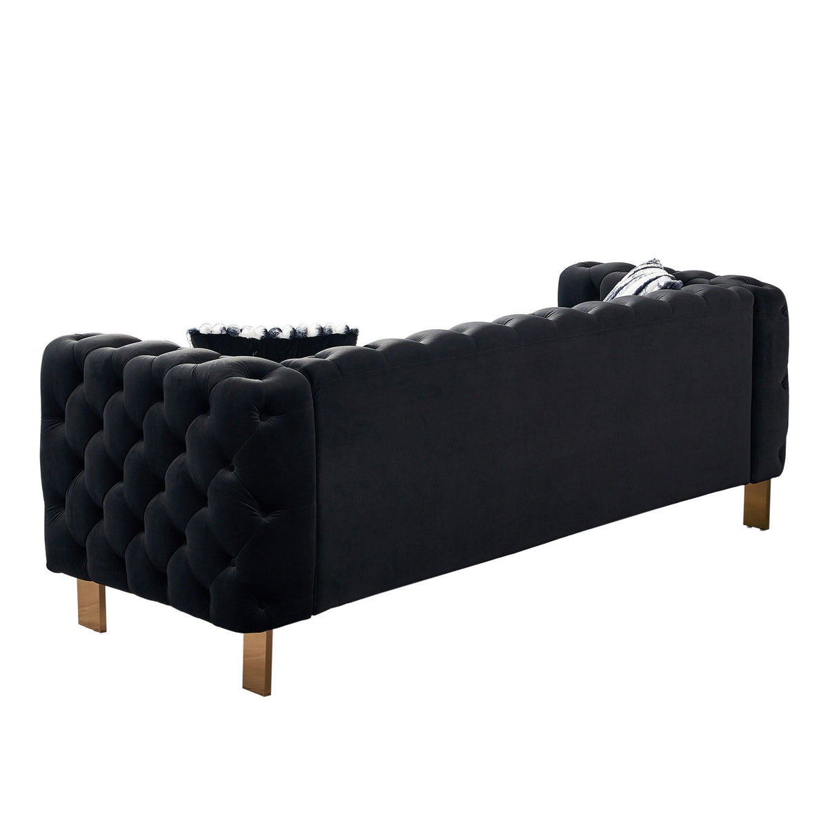 Modern Tufted Living Room Sofa with Button Detail - 84.25" Wide, Multiple Colors