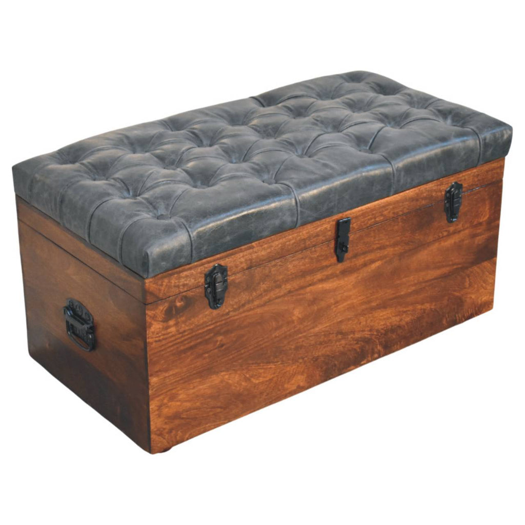 Solid Wood Storage Bench with Ample Storage - California Walnut
