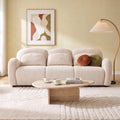 Modern 3 Seater Boucle Sofa with Wooden Frame and 3 Pillows - 78 in.