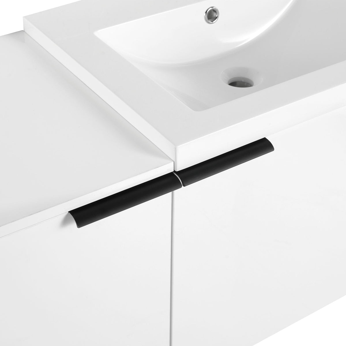Modern Bathroom Vanity Sink Combo With Spacious Storage - White or Light Brown