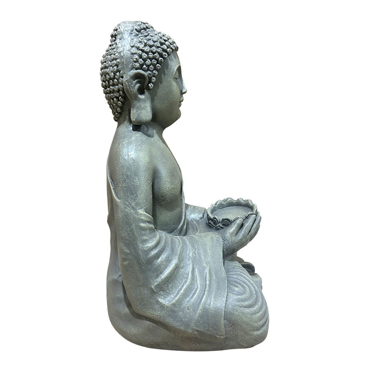 Magnesium Oxide Buddha Statue with Weatherproof Finish - Grey