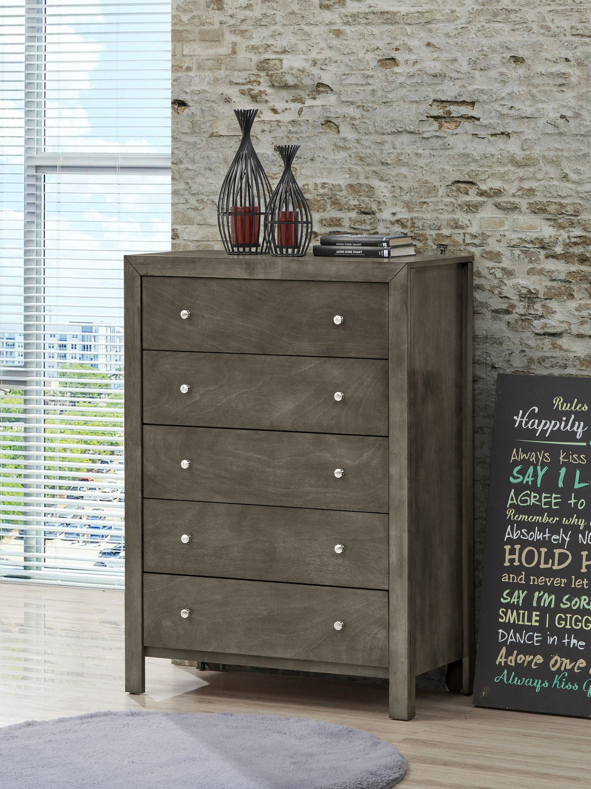 Transitional Elegant Storage Chest with Spacious Storage - Gray