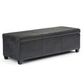 Avalon Contemporary Storage Ottoman Bench with Large Storage - Black, Dark Brown, Dark Gray