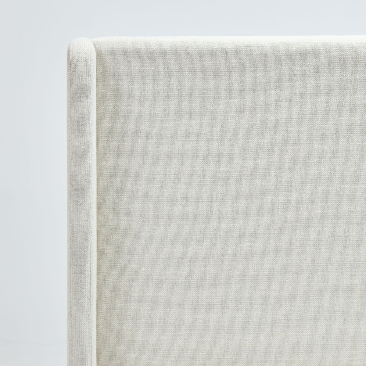 Minimalist Upholstered Wingback Bed Frame with High Headboard - Beige
