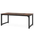 Rectangular Kitchen & Dining Room Table with Heavy-Duty Steel Frame - Brown / Black