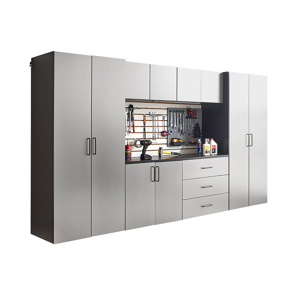 Astro Series Garage Cabinet Set with Soft Closing Drawers - Metallic Gray