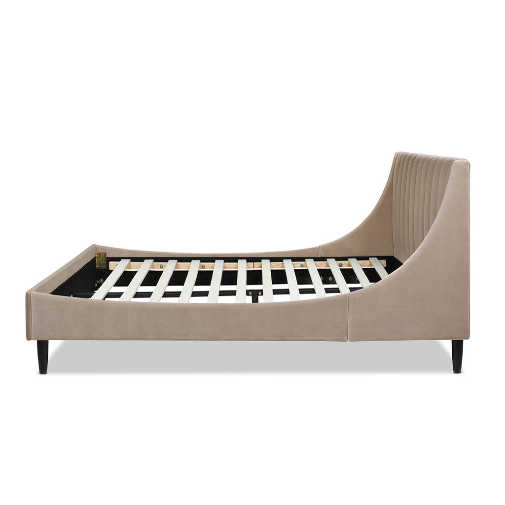 Vertical Tufted Modern Headboard Platform Bed Set with Upholstered Finish - Multiple Colors