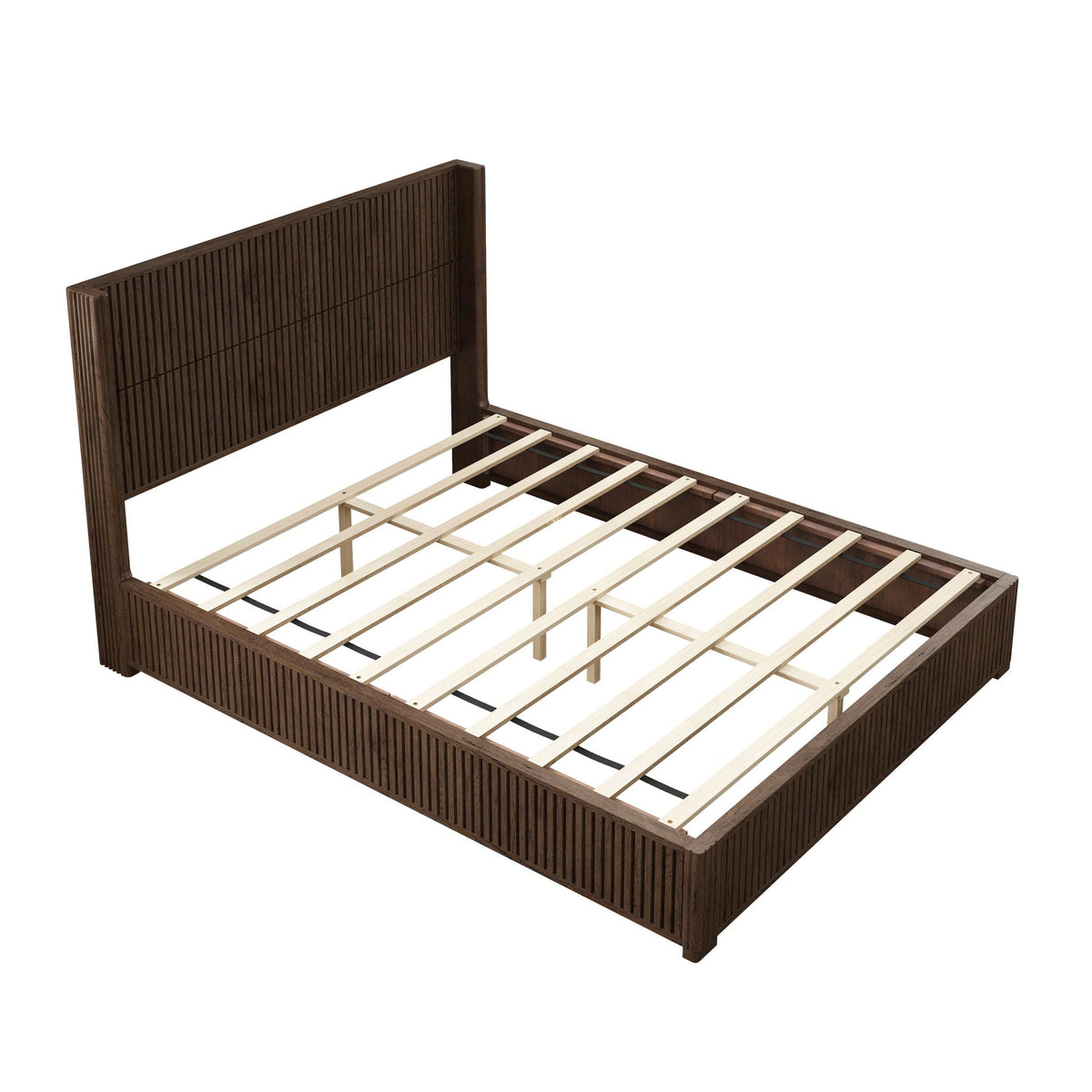 Platform Bed Frame with Headboard, Floor Standing Design - Queen & King